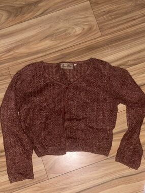 Cozy Rust Brown Cropped Knit Cardigan
50%mohair
50%acrylic